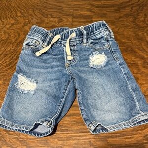 GAP Light Blue Distressed Denim Kids Shorts with Drawstring